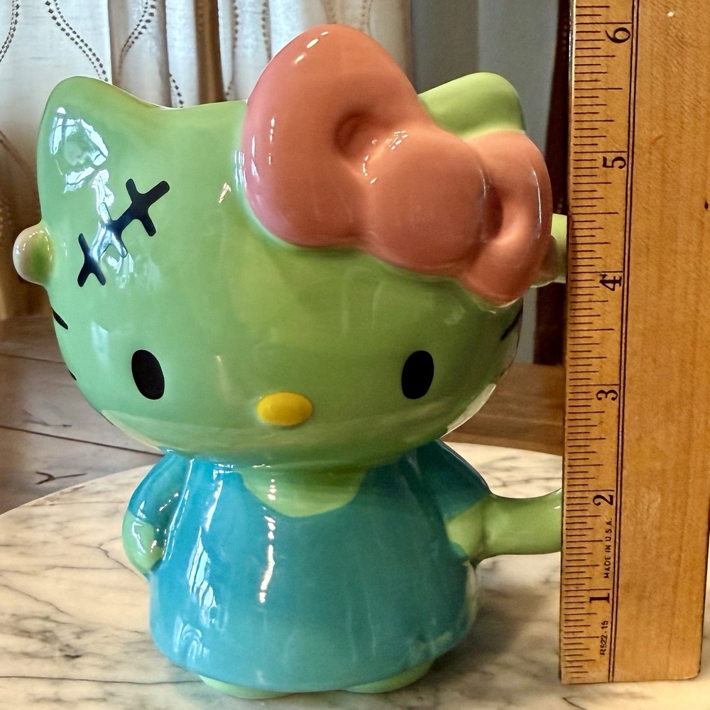 NEW Sanrio Hello Kitty Frankenstein 3D Sculpted Halloween Ceramic Mug Coffee Cup - Picture 7 of 7
